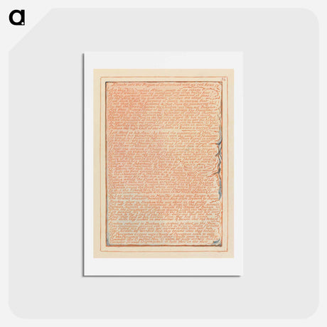 アートポストカード-Jerusalem, Plate 34, "Elevate into the Region of Brotherhood" - ウィリアム ブレイク Postcard.