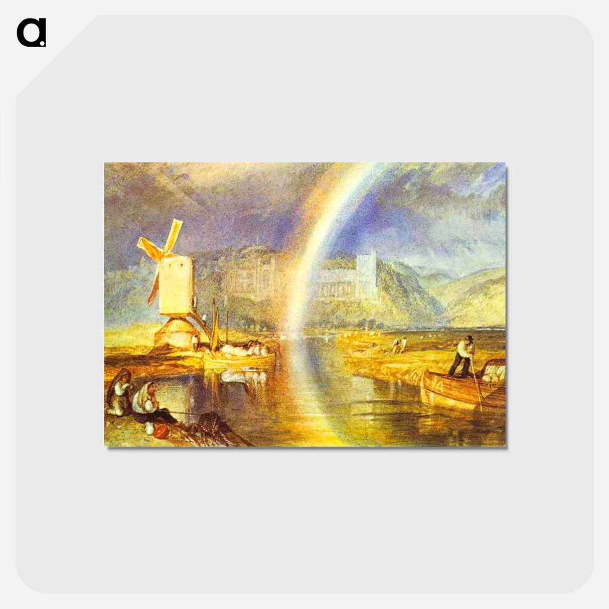アートポストカード-Arundel Castle, with Rainbow - ウィリアム ターナー Postcard.