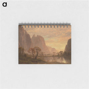 アートメモ帳-Sentinel Falls and Cathedral Peaks in the Yosemite Valley - アルバート ビアスタット Memo.