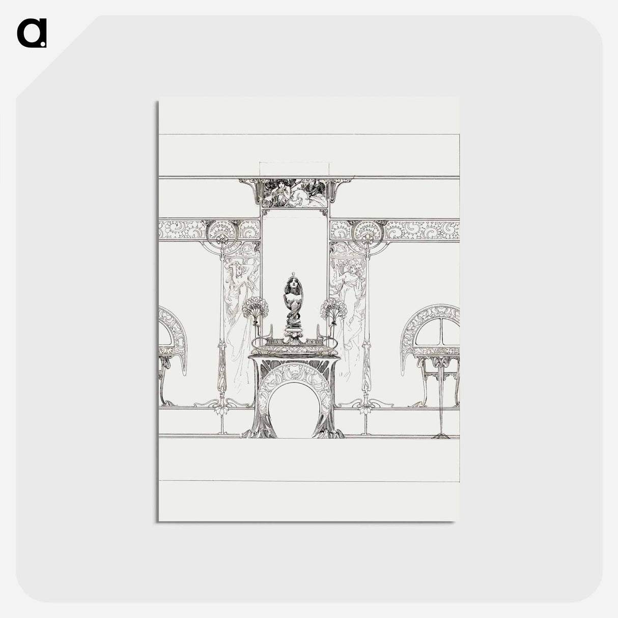アートポストカード-Decor for the fireplace for the Fouquet boutique - アルフォンス ミュシャ Postcard.