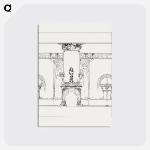 Decor for the fireplace for the Fouquet boutique - Alphonse Mucha Postcard.