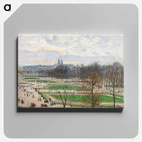 アートパネル-The Garden of the Tuileries on a Winter Afternoon - カミーユ ピサロ Canvas.