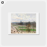 アートポストカード-The Garden of the Tuileries on a Winter Afternoon - カミーユ ピサロ Postcard.