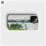 The Promenade with the Railroad Bridge, Argenteuil - Claude Monet Phone Case.