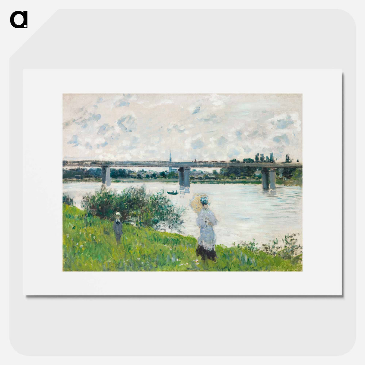 The Promenade with the Railroad Bridge, Argenteuil - クロード モネ Poster.