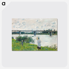 アートポストカード-The Promenade with the Railroad Bridge, Argenteuil - クロード モネ Postcard.