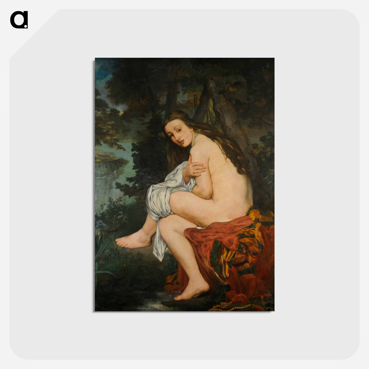アートポストカード-La Nymphe surprise - エドゥアール マネ Postcard.