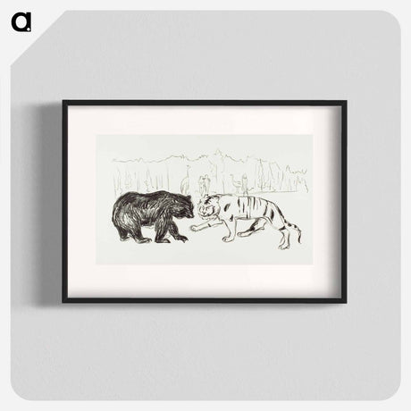 アートポスター-The Tiger and the Bear - エドヴァルド ムンク Poster.