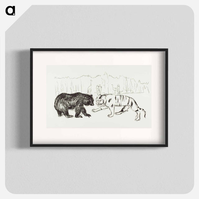 アートポスター-The Tiger and the Bear - エドヴァルド ムンク Poster.