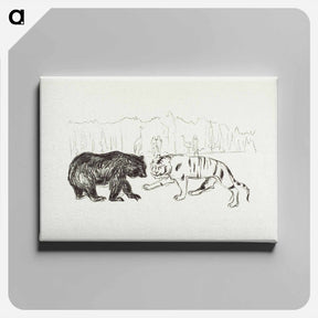 アートパネル-The Tiger and the Bear - エドヴァルド ムンク Canvas.