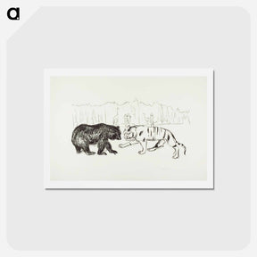 アートポストカード-The Tiger and the Bear - エドヴァルド ムンク Postcard.