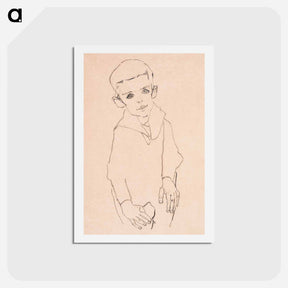 アートポストカード-Portrait of Herbert Rainer - エゴン シーレ Postcard.