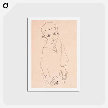 Portrait of Herbert Rainer - エゴン シーレ Postcard.