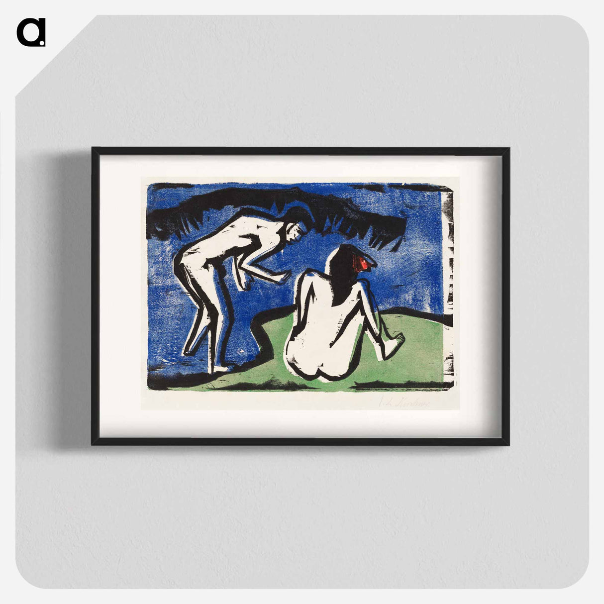 Bathing Couple - Ernst Ludwig Kirchner Poster.