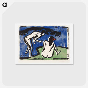 アートポストカード-Bathing Couple - エルンスト ルートヴィヒ キルヒナー Postcard.