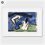 Bathing Couple - Ernst Ludwig Kirchner Poster.