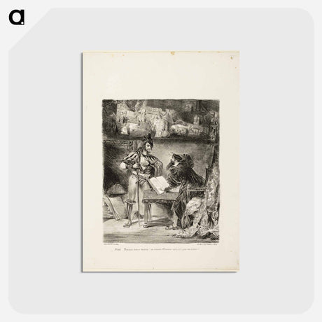 アートポストカード-イエロー - ウジェーヌ ドラクロワ Postcard.