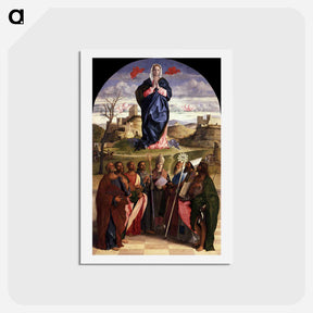 アートポストカード-Virgin in Glory with Saints - ジョヴァンニ ベッリーニ Postcard.