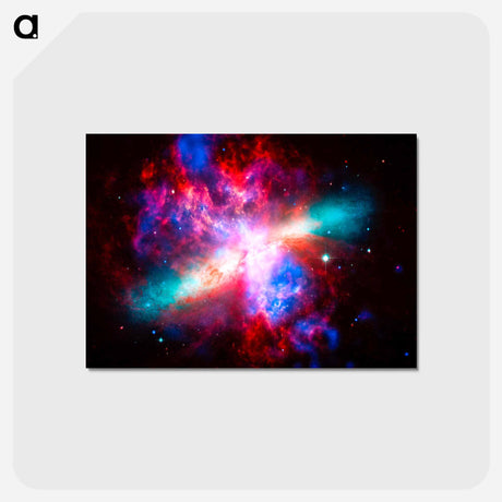 アートポストカード-M82: Multi-wavelength Galaxy
 - ハッブル画像 Postcard.