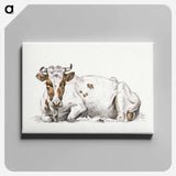 アートパネル-Lying cow - ジャン ベルナール Canvas.