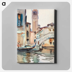 アートパネル-A Bridge and Campanile, Venice - ジョン シンガー サージェント Canvas.
