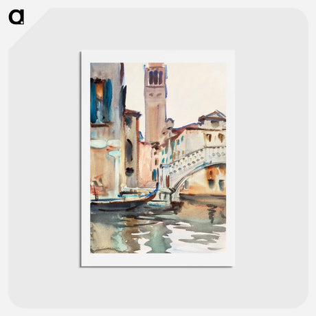 アートポストカード-A Bridge and Campanile, Venice - ジョン シンガー サージェント Postcard.