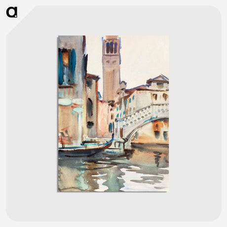 アートポストカード-A Bridge and Campanile, Venice - ジョン シンガー サージェント Postcard.