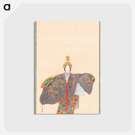 アートポストカード-Noh Scene: Hagoromo - 神坂 雪佳 Postcard.