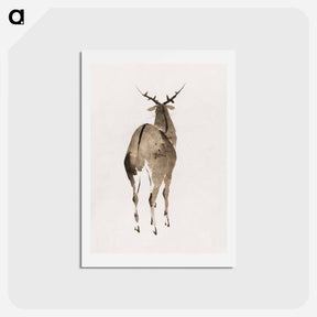 アートポストカード-Deer - 葛飾 北斎 Postcard.