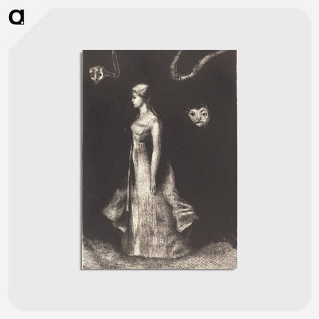 アートポストカード-Hantise (Obsession) - オディロン ルドン Postcard.
