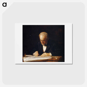 アートポストカード-The Writing Master (Benjamin Eakins) - トーマス エイキンズ Postcard.