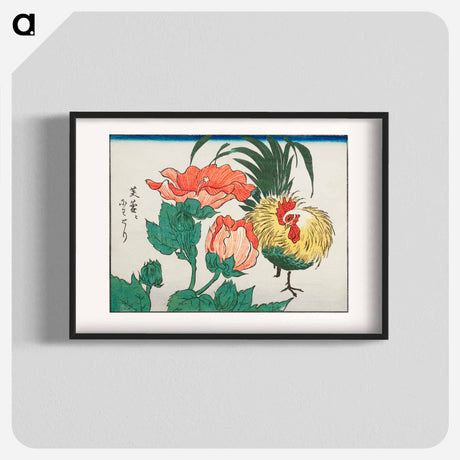 アートポスター-Chicken and Flowers
 - 歌川 広重 Poster.