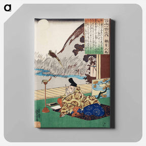 アートパネル-Kakinomoto no Hitomaro - 歌川 国芳 Canvas.