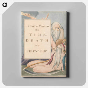 アートパネル-Young's Night Thoughts, Page 17, "Night the Second, on Time, Death and Friendship" - ウィリアム ブレイク Canvas.