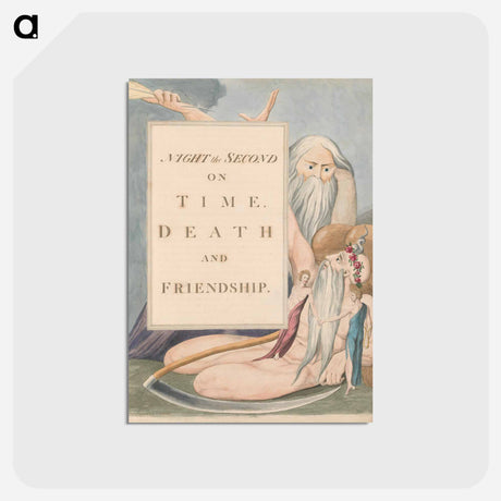 アートポストカード-Young's Night Thoughts, Page 17, "Night the Second, on Time, Death and Friendship" - ウィリアム ブレイク Postcard.