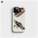 The Red-headed Woodpecker (Picus erythrocephalus) 35. The Downy Woodpecker (Picus pubescens) - ニューヨークの動物学 Phone Case.