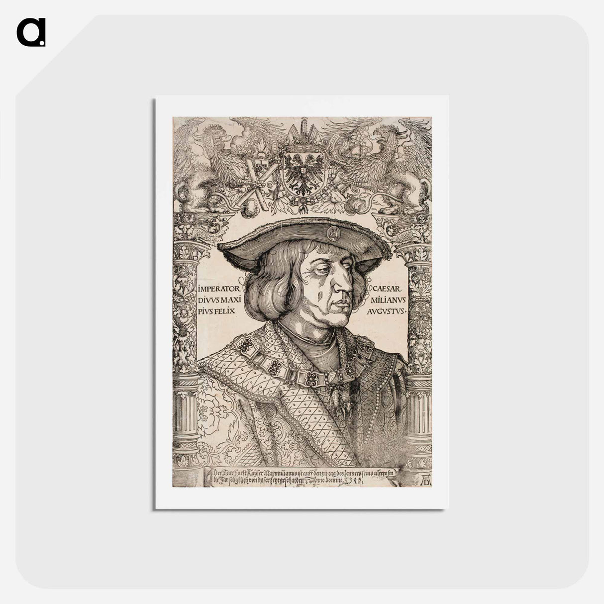 アートポストカード-Portrait of emperor Maximilian I - アルブレヒト デューラー Postcard.
