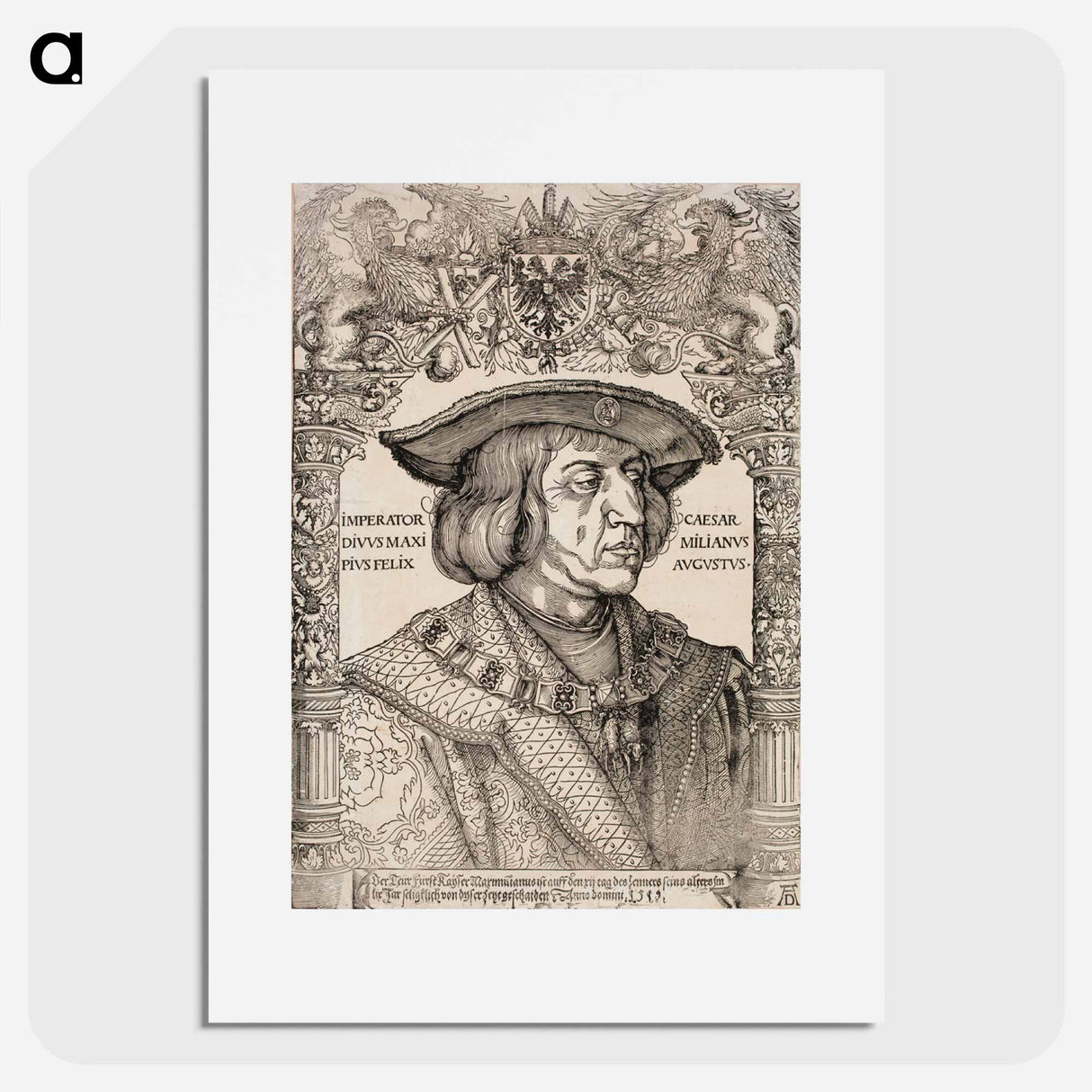Portrait of emperor Maximilian I - アルブレヒト デューラー Poster.