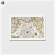 アートポストカード-Kaart van de kust van Zweden tussen Kalmar en Stockholm - アンティーク地図 Postcard.