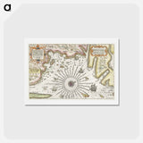 アートポストカード-Kaart van de kust van Zweden tussen Kalmar en Stockholm - アンティーク地図 Postcard.