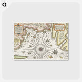 アートポストカード-Kaart van de kust van Zweden tussen Kalmar en Stockholm - アンティーク地図 Postcard.