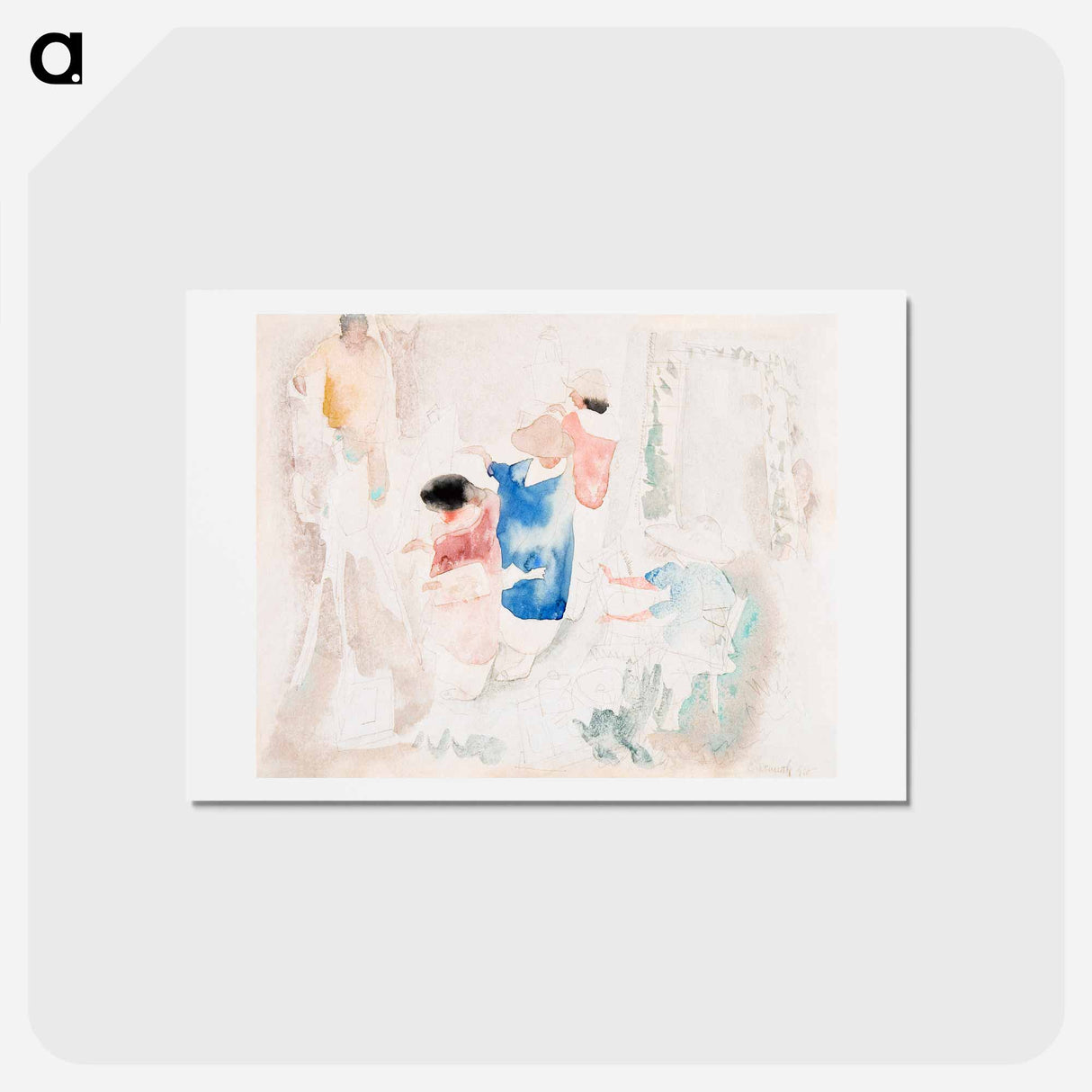 アートポストカード-Artists Sketching - チャールズ デムス Postcard.