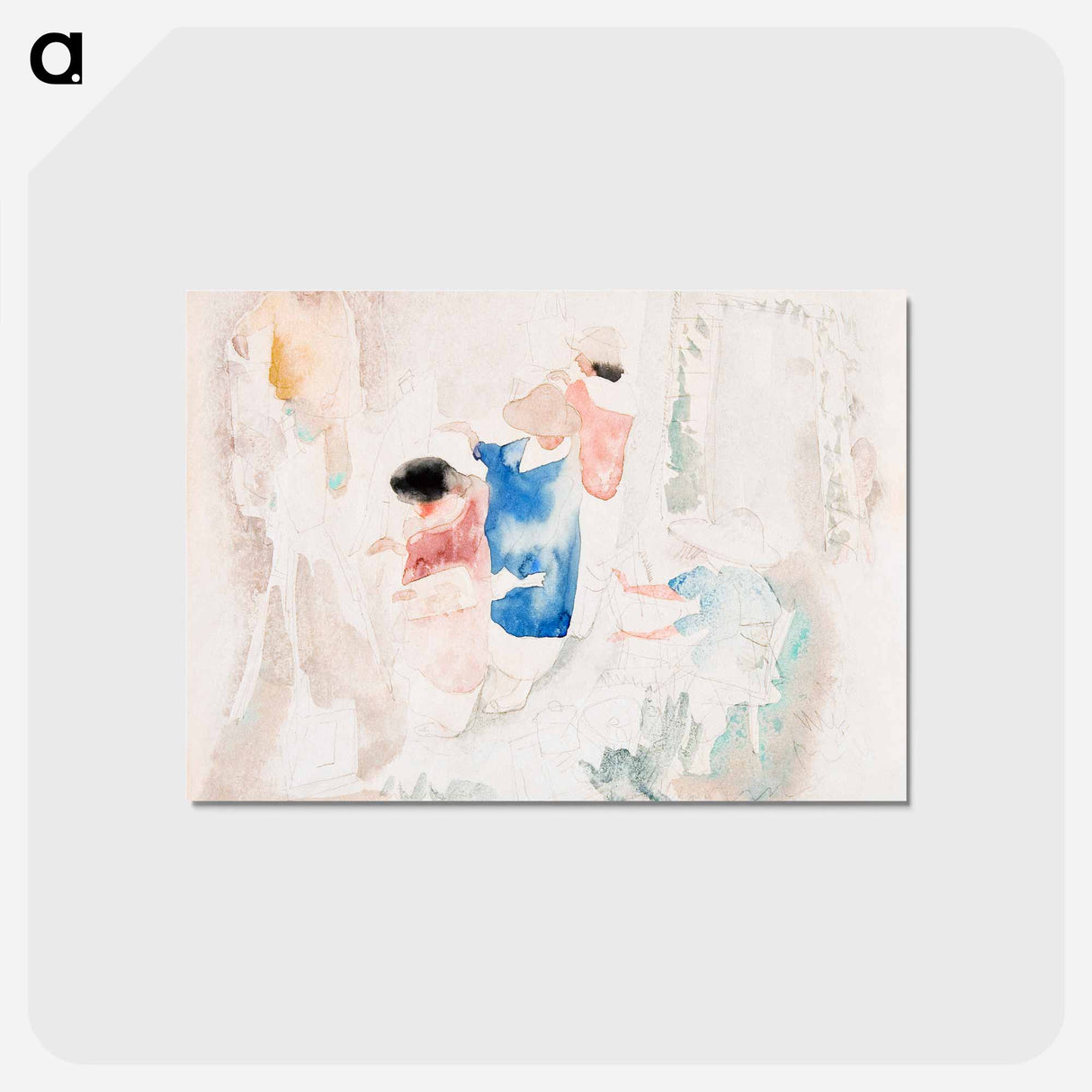 アートポストカード-Artists Sketching - チャールズ デムス Postcard.