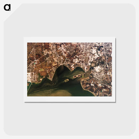アートポストカード-Cartographic Depiction of Galveston Bay and Adjacent Counties
 - 上空からの地球 Postcard.