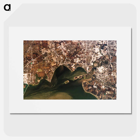 アートポスター-Cartographic Depiction of Galveston Bay and Adjacent Counties
 - 上空からの地球 Poster.