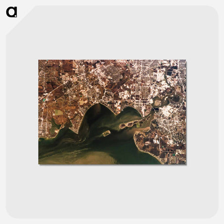 アートポストカード-Cartographic Depiction of Galveston Bay and Adjacent Counties
 - 上空からの地球 Postcard.