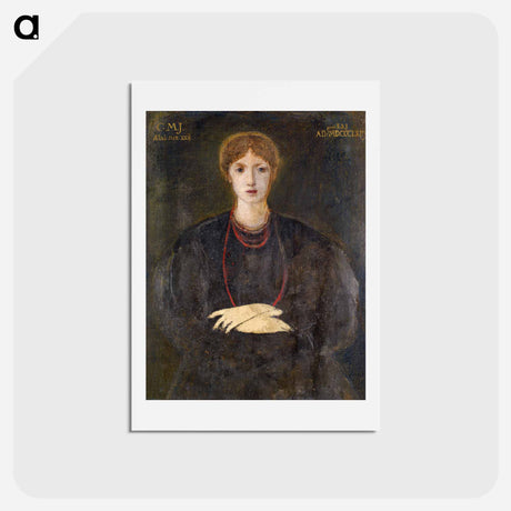 アートポストカード-Portrait of Georgiana Burne-Jones - エドワード バーン ジョーンズ Postcard.