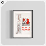 Bicycle road maps print in high resolution by Edward Penfield - エドワード ペンフィールド Poster.