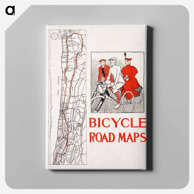 アートパネル-Bicycle road maps print in high resolution by Edward Penfield - エドワード ペンフィールド Canvas.