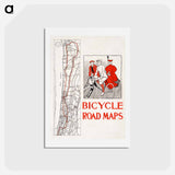 アートポストカード-Bicycle road maps print in high resolution by Edward Penfield - エドワード ペンフィールド Postcard.